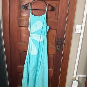 Red Dress Boutique Turquoise Floral Midi Dress